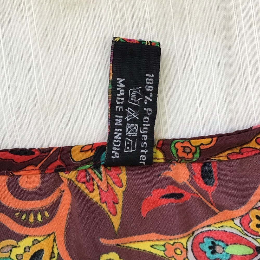 ME 2 MAGIC WOMEN FALL COLORFUL PAISLEY RUFFLE V-NECK LONG SLEEVE MAXI DRESS SZ S - Picture 9 of 10